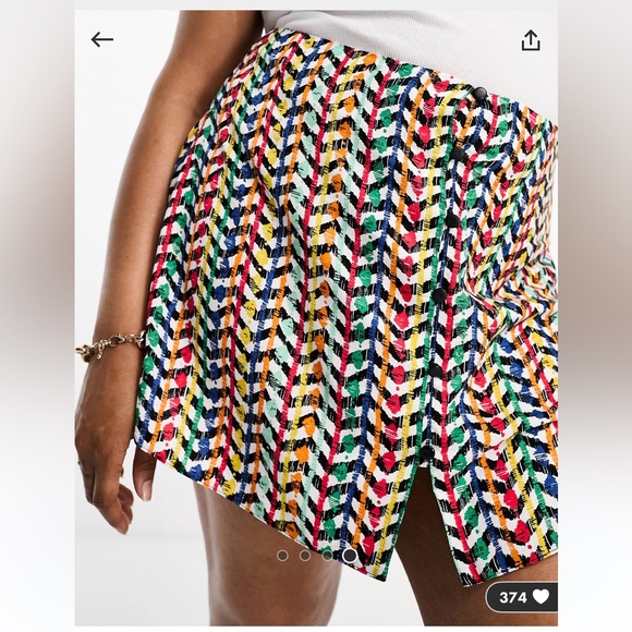 ASOS Curve Button Through Mini Skirt - Picture 4 of 9